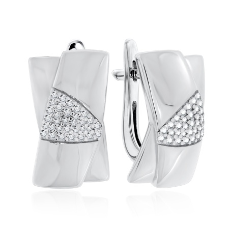 Серьги из серебра с фианитами 2340201131л от KRASNOE, металл Серебро, вставка Фианит