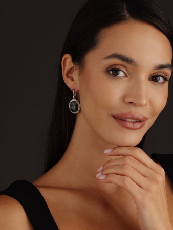 Серьги из серебра с серафинитами