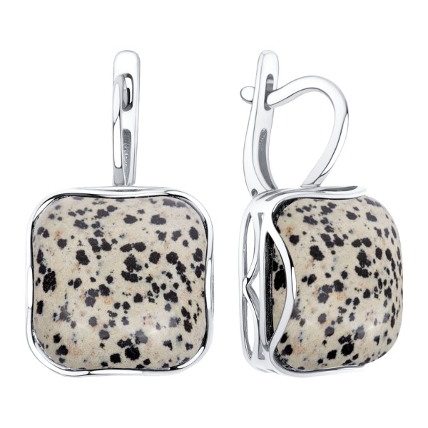 Серьги из серебра с яшмой в ювелирном интернет-магазине