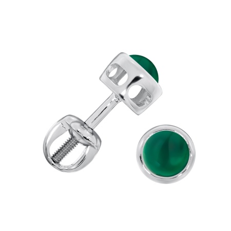 Пусеты из серебра с агатами П340392550-1-60 от KRASNOE, металл Серебро, вставка Агат