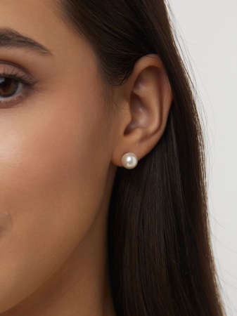 Пусеты из серебра с жемчугом