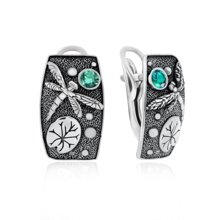 Серьги из серебра с ситаллом
