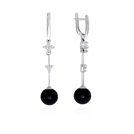 Серьги из серебра с авантюрином 2340360657-80 от KRASNOE, металл Серебро, вставка Авантюрин Синт.