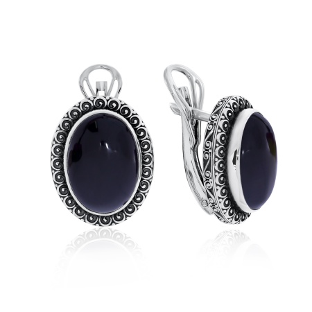 Серьги из серебра с агатами