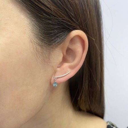 Серьги из серебра с фианитами