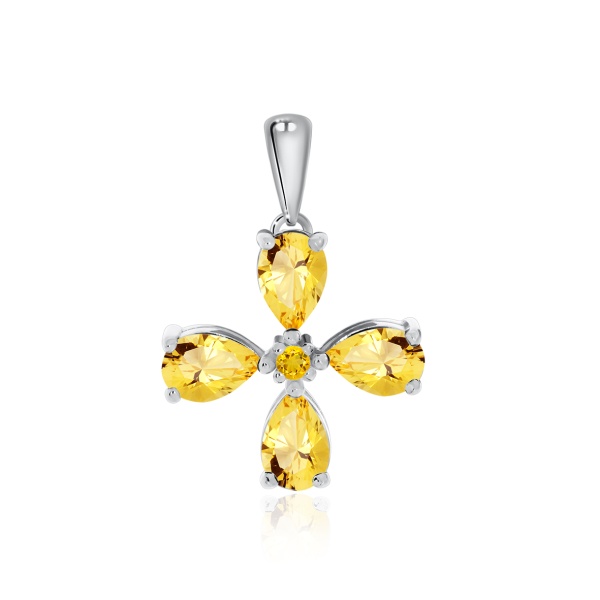 Купить подвеска из серебра с цитринами