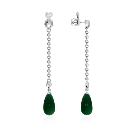 Пусеты из серебра с агатами 2340390578л-60 от KRASNOE, металл Серебро, вставка Агат