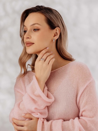 Серьги из серебра с фианитами