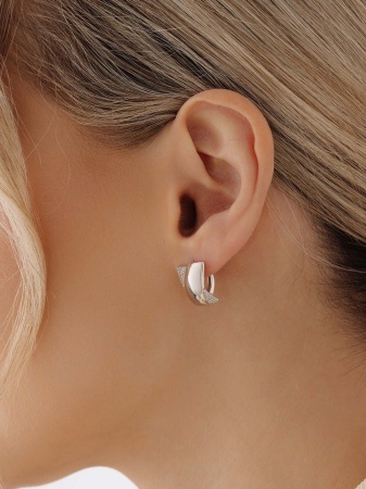 Серьги из серебра с фианитами 2340201133л от KRASNOE, металл Серебро, вставка Фианит