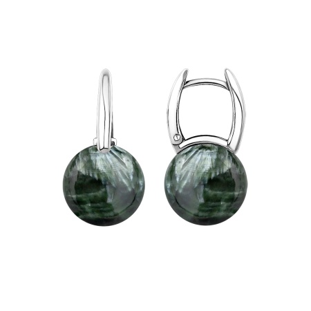 Серьги из серебра с серафинитами 2340924318 от KRASNOE, металл Серебро, вставка 