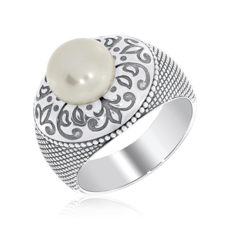 Купить кольцо из серебра с жемчугами в интернет-магазине KRASNOE