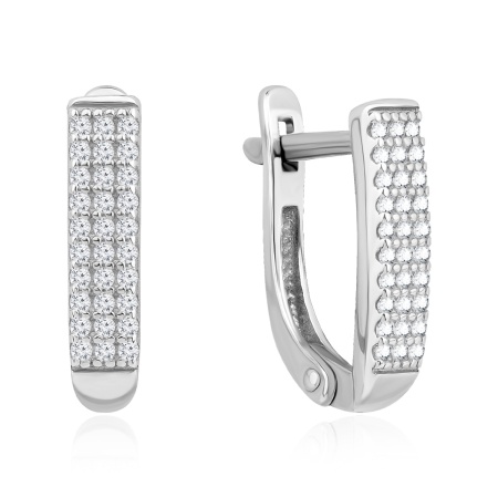 Серьги из серебра с фианитами 2340205391л от KRASNOE, металл Серебро, вставка Фианит