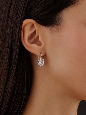 Серьги из серебра с фианитами со скидкой