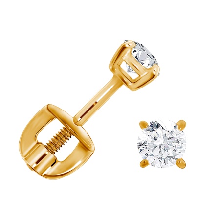 Пусеты из серебра с фианитами П320200035 от KRASNOE, металл Серебро, вставка 