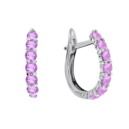 Серьги из серебра с аметист со скидкой