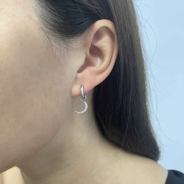 Серьги из серебра с фианитами 2340204810л от KRASNOE, металл Серебро, вставка Фианит