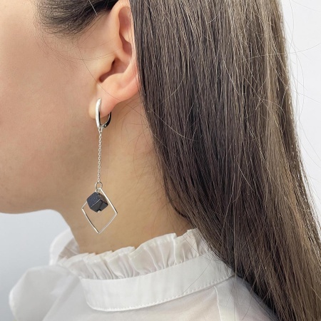 Серьги из серебра с авантюрином 2340361004-80 от KRASNOE, металл Серебро, вставка Авантюрин Синт.