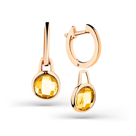 Серьги из золота 02-3-196-1000-010 от KRASNOE, металл Золото, вставка Цитрин Серьги из золота 02-3-196-1000-010 от KRASNOE, металл Золото, вставка Цитрин