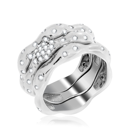 Купить кольцо из серебра с фианитами в интернет-магазине KRASNOE