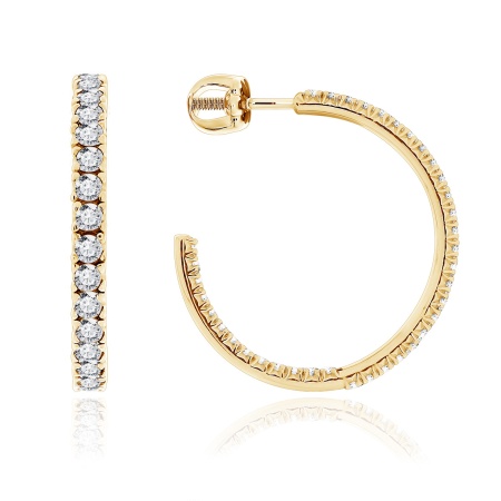 Пусеты из серебра с фианитами