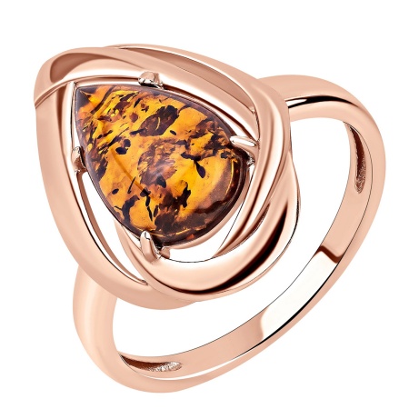 Купить кольцо из серебра с янтарём в интернет-магазине KRASNOE