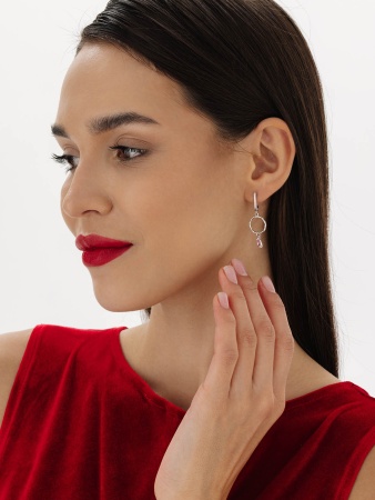 Серьги из серебра с фианитами 2340204754-30 от KRASNOE, металл Серебро, вставка Фианит