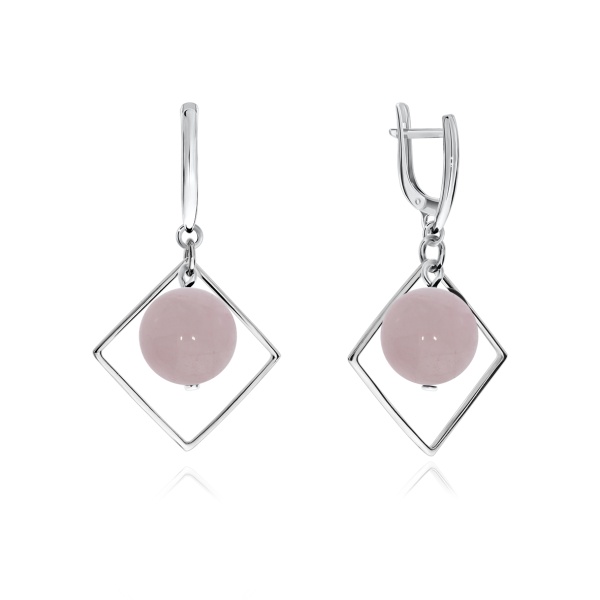 Серьги из серебра с кварцем