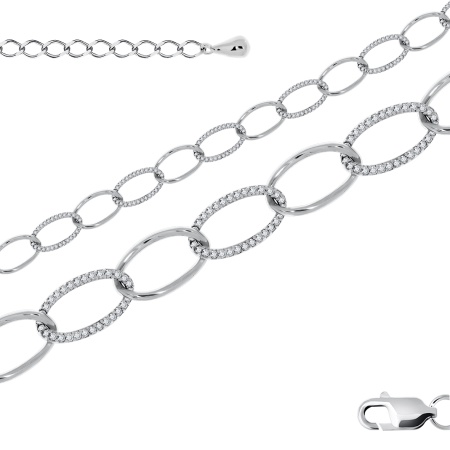 Купить браслет из серебра с фианитами