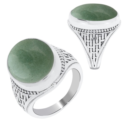 Купить кольцо из серебра с авантюрином в интернет-магазине KRASNOE