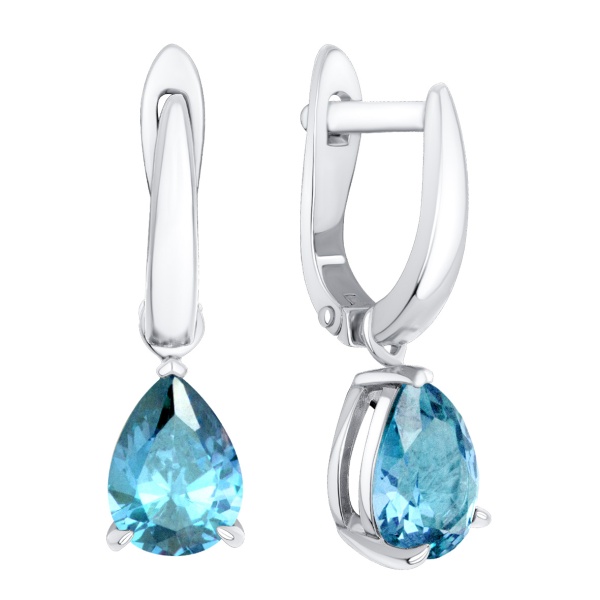 Серьги из серебра с топазом  2340075527 от KRASNOE, металл Серебро, вставка Топаз