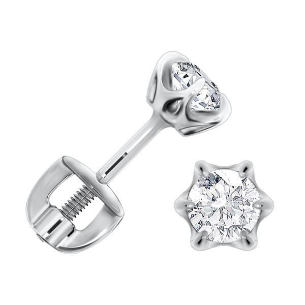 Пусет из серебра с фианитами Н340200340 от KRASNOE, металл Серебро, вставка Фианит