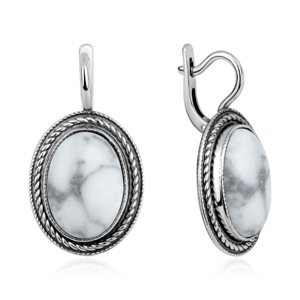 Серьги из серебра с кахолонгом в ювелирном интернет-магазине