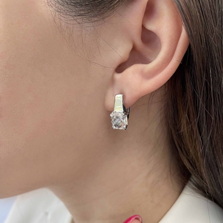 Серьги из серебра с горным хрусталём