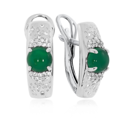 Серьги из серебра с агатами и фианитами 2340392378л-60 от KRASNOE, металл Серебро, вставка Агат