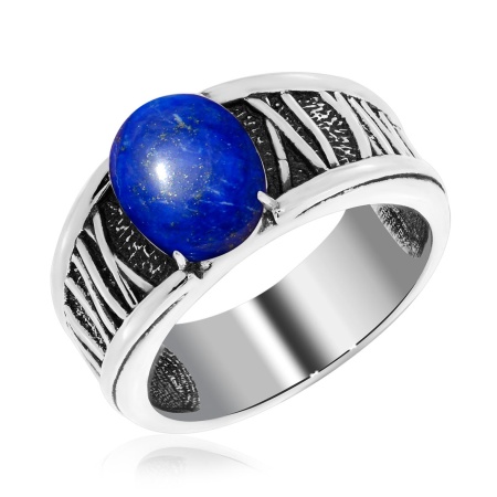 Купить кольцо из серебра с лазуритом в интернет-магазине KRASNOE