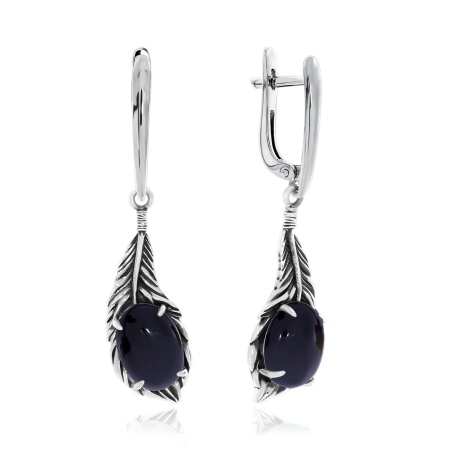 Серьги из серебра с агатами