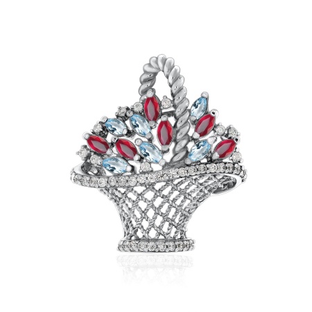 Купить подвеска из серебра с кристалл ювелирныйами и фианитами