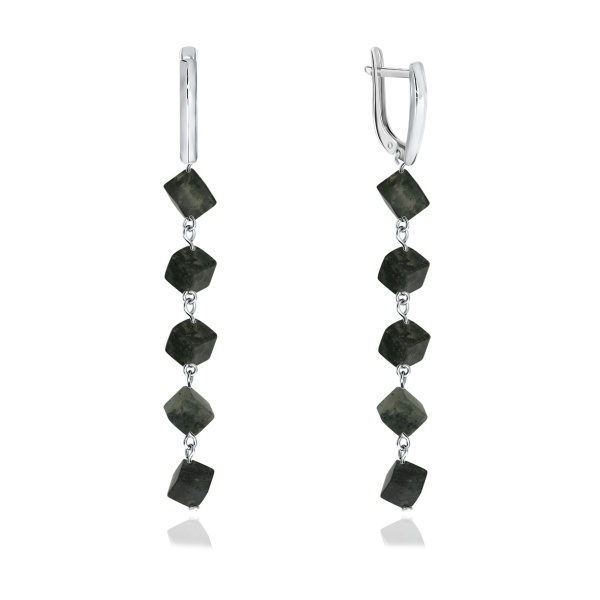 Серьги из серебра с агатами