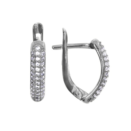 Серьги из серебра с фианитами