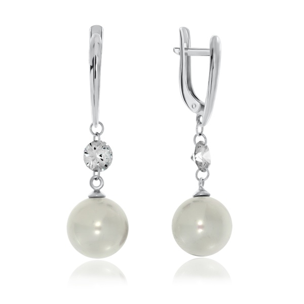 Серьги из серебра с жемчугом