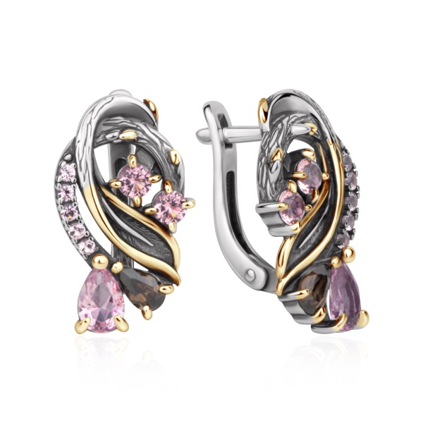 Серьги из серебра с ситаллами в ювелирном интернет-магазине