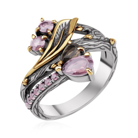 Купить кольцо из серебра с ситаллами в интернет-магазине KRASNOE