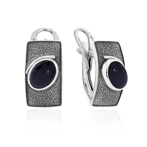 Серьги из серебра с агатами 2310392398-20 от KRASNOE, металл Серебро, вставка Агат