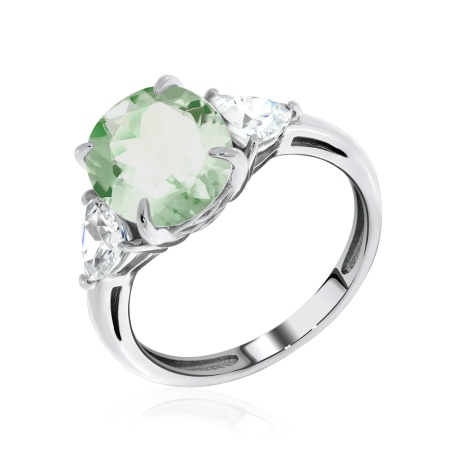 Кольцо из серебра с фианитами со скидкой