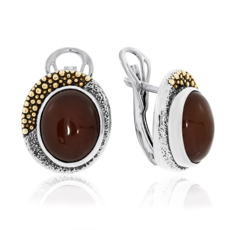 Серьги из серебра с агатом 2317392399-40 от KRASNOE, металл Серебро, вставка Агат
