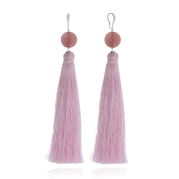 Серьги из серебра с агатами 2340650521-5 от KRASNOE, металл Серебро, вставка Жадеит