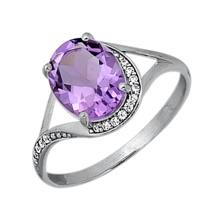 Купить кольцо из серебра с аметистом в интернет-магазине KRASNOE