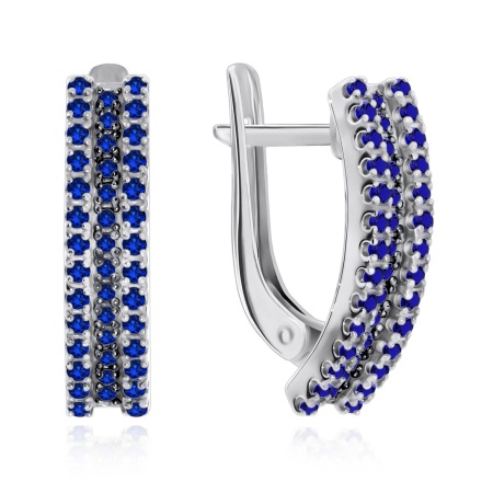 Серьги из серебра с ситаллами 2348880165-82-1 от KRASNOE, металл Серебро, вставка Ситалл