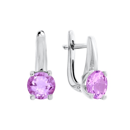 Серьги из серебра с аметист 2340060987 от KRASNOE, металл Серебро, вставка Аметист