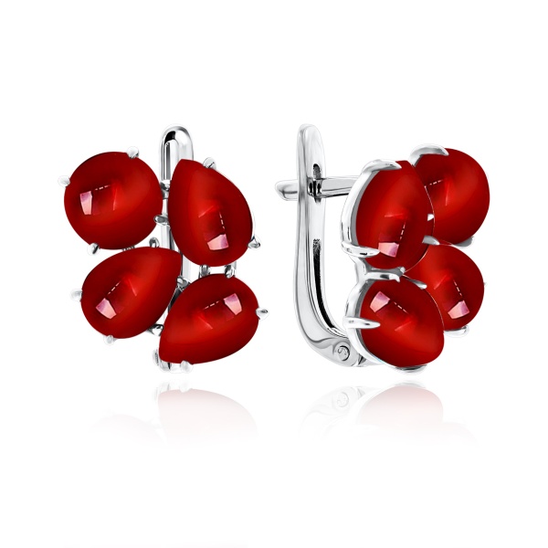 Серьги из серебра с ситаллом со скидкой